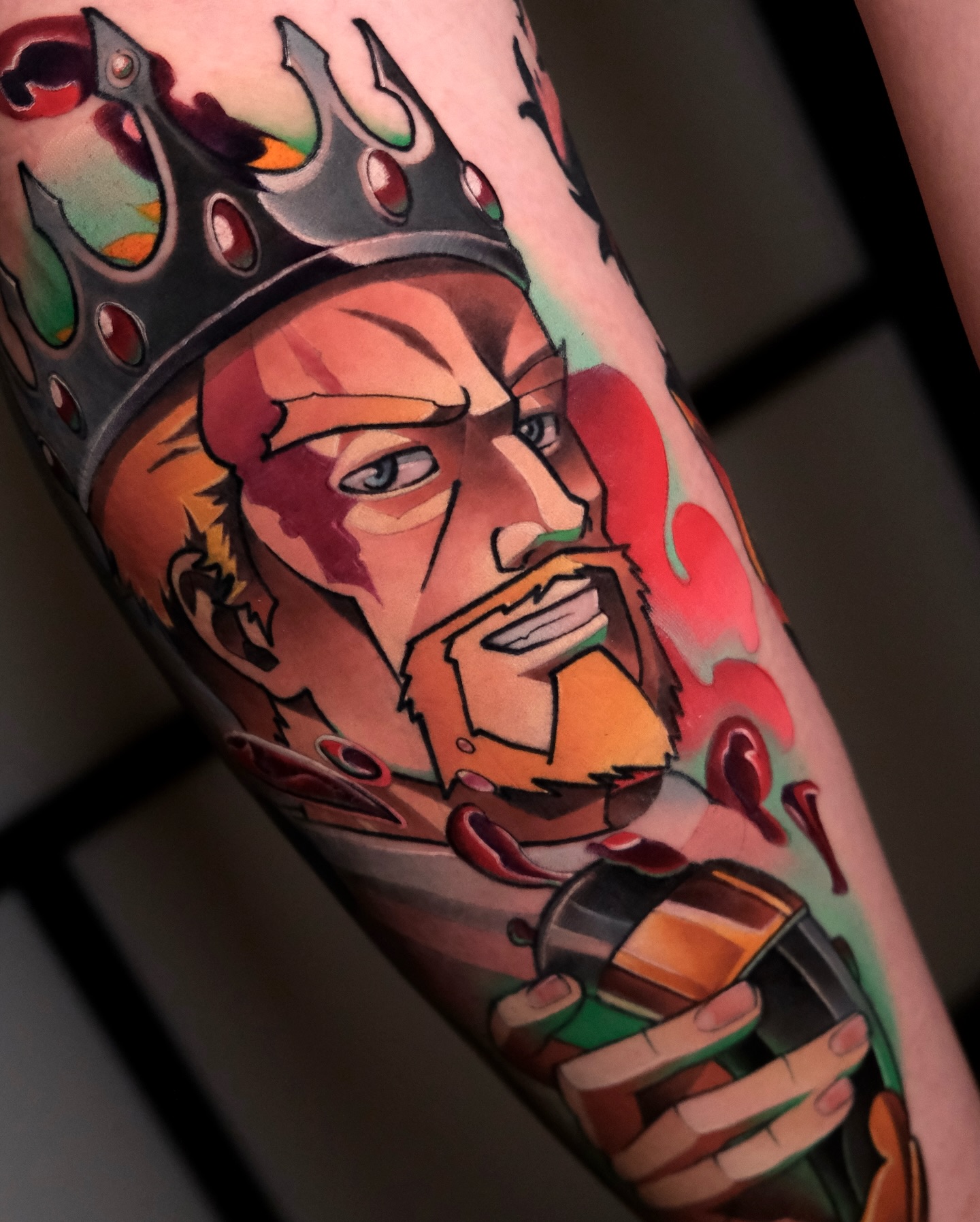 Custom anime tattoo by Sasha Akulov in Espoo 2