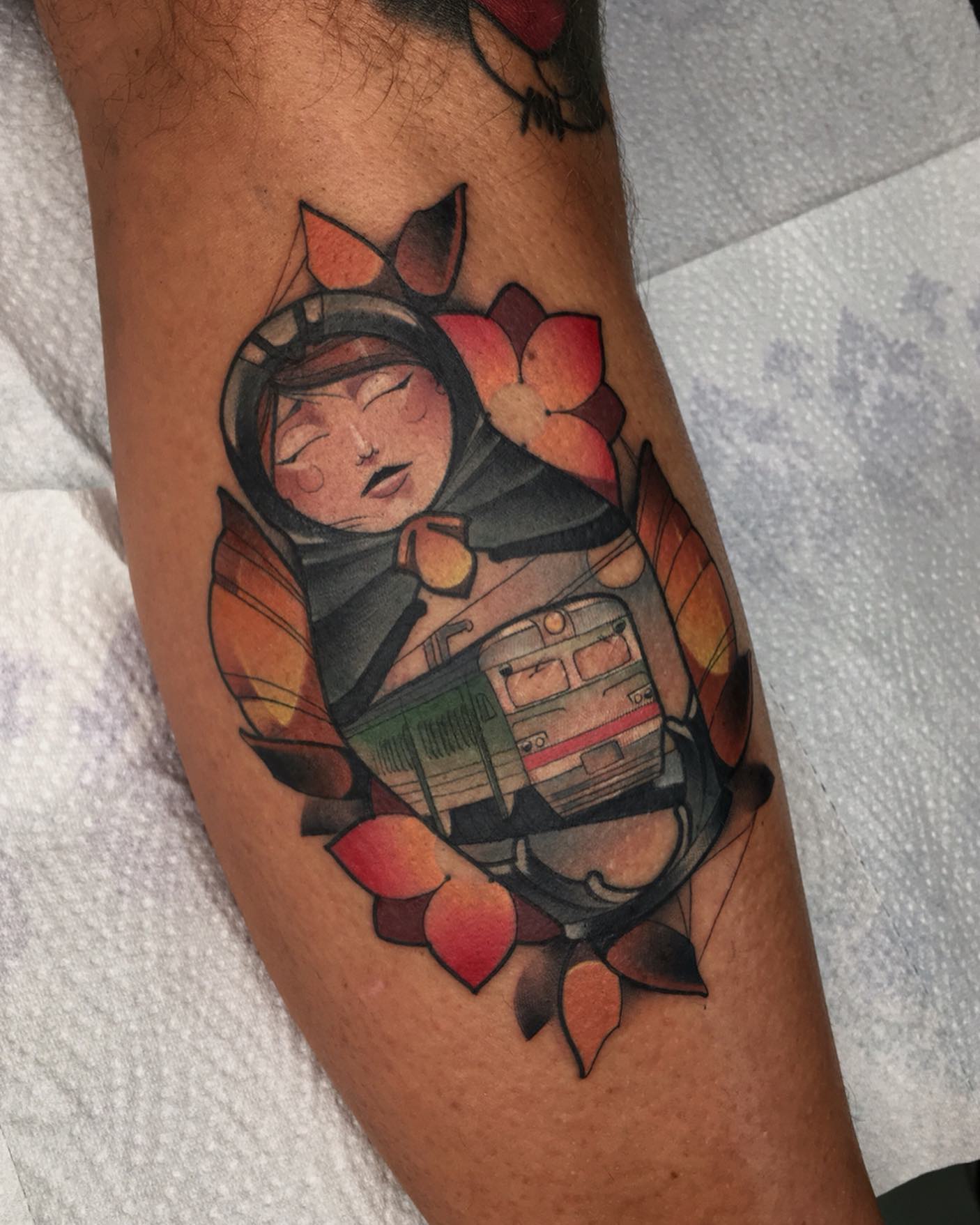 Custom neotraditional tattoo by Sasha Akulov in Espoo 4