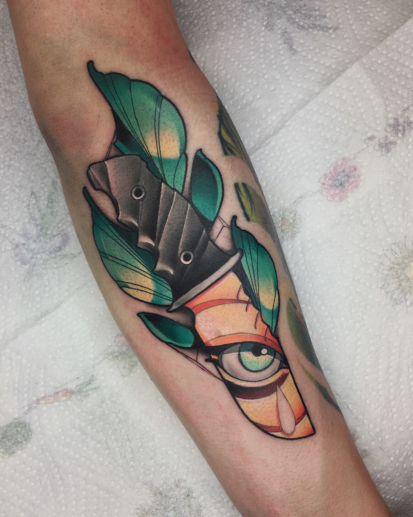 Custom neotraditional tattoo by Sasha Akulov in Espoo 6