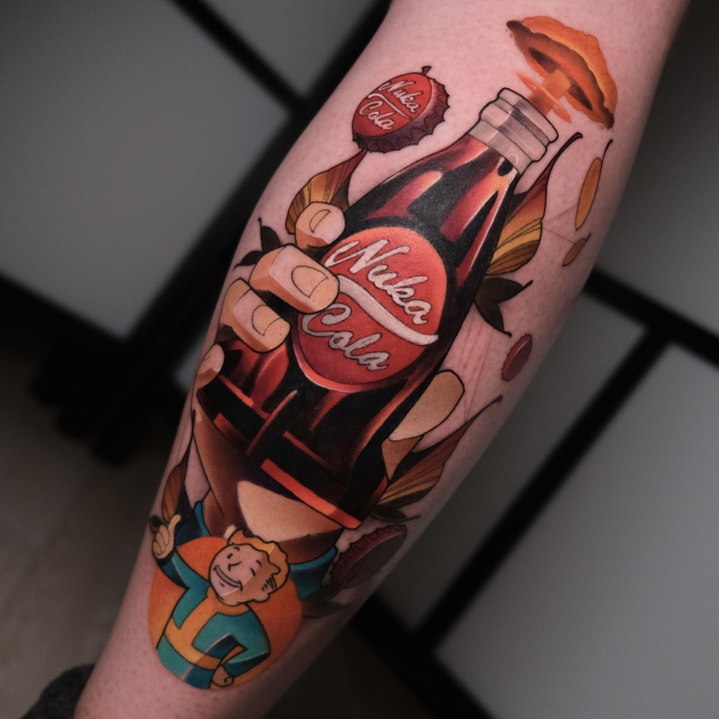 Illustrative color tattoo by Sasha Akulov in Espoo, Finland